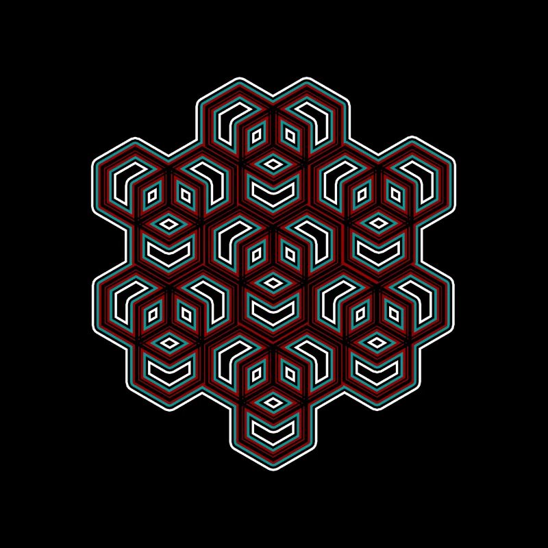 Festival Party Celebrate Geometric Cube Pattern