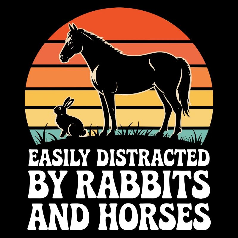 Rabbits and horses Equestrian riding