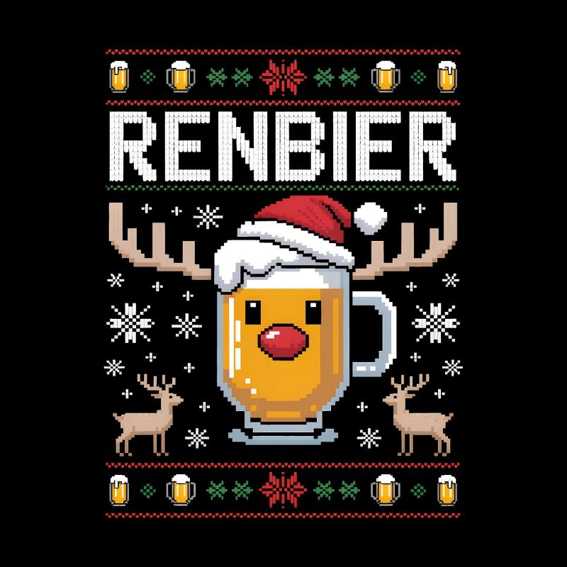 Renne Bière Pixel Noël