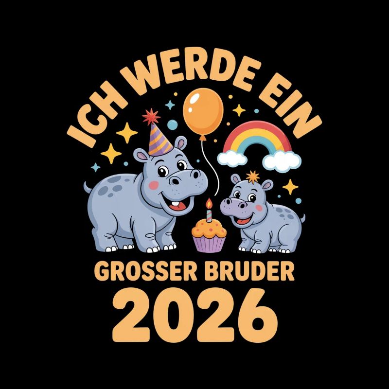 Ich werde ein grosser Bruder 2026 Hippo Nilpferd