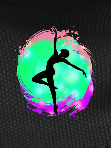Dancer Silhouette Neon Splash