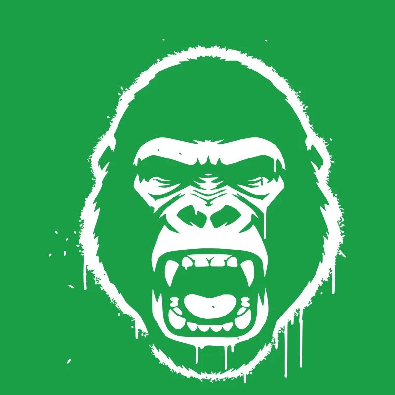 Furious Gorilla Stencil Grunge vector_path129