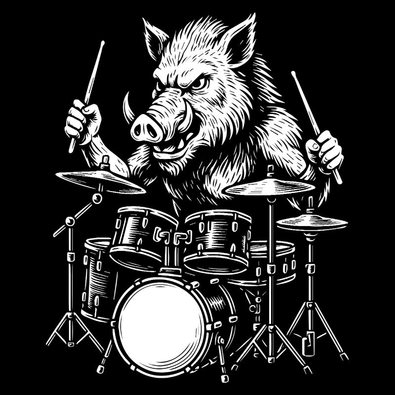 Boar Drummer Rock Attack