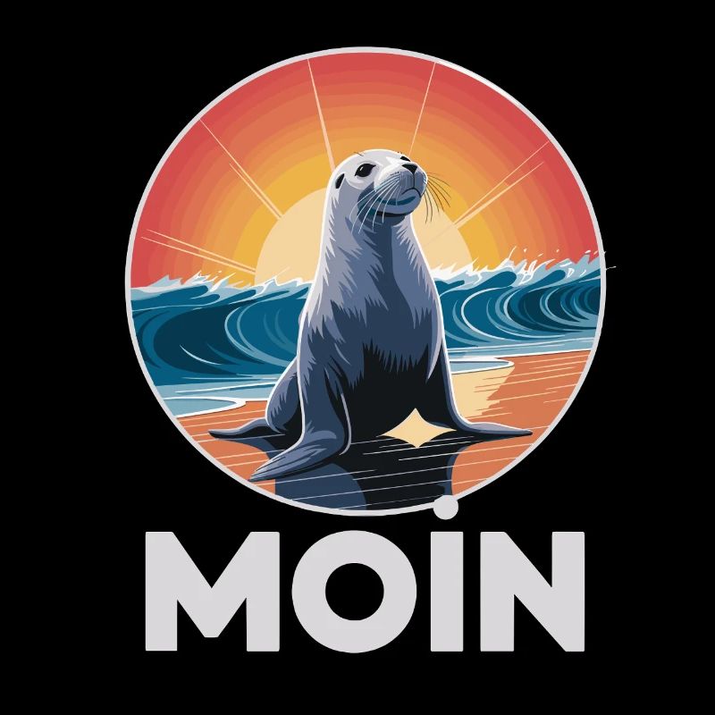 MOIN Seal North Sea Waves Sunset