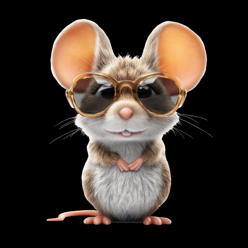 Maus mit Brille