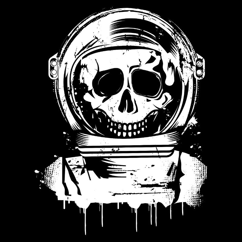 Grungy Astronauts Skull Graffiti