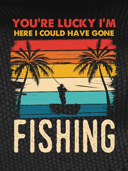 Fishing Retro Sunset Silhouette