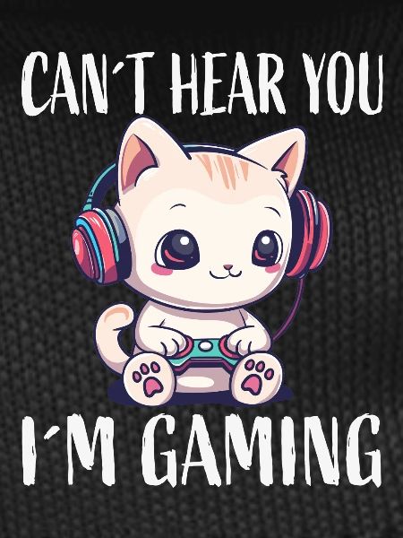 Cat Gaming While Gaming