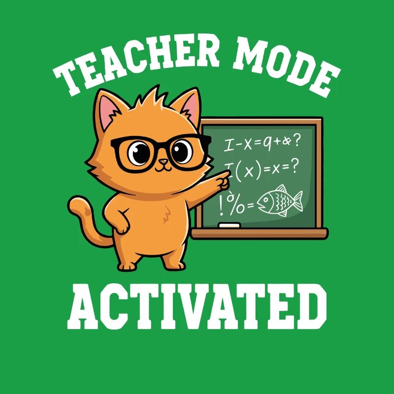 Mode professeur activé Chat enseignant Déclaration drôle