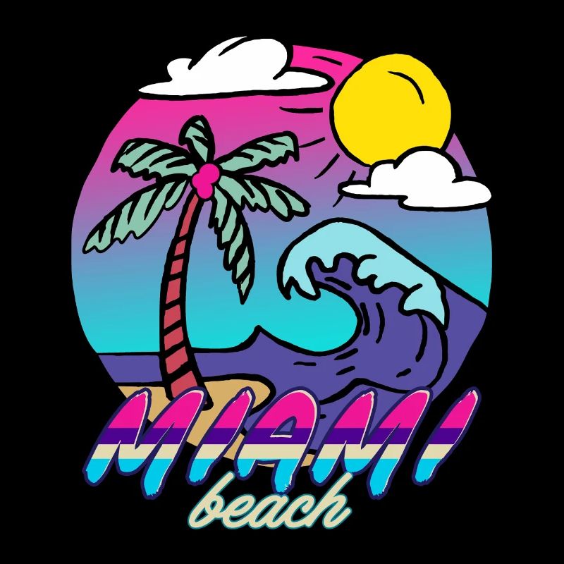 Miami Beach Neon Palm Trees