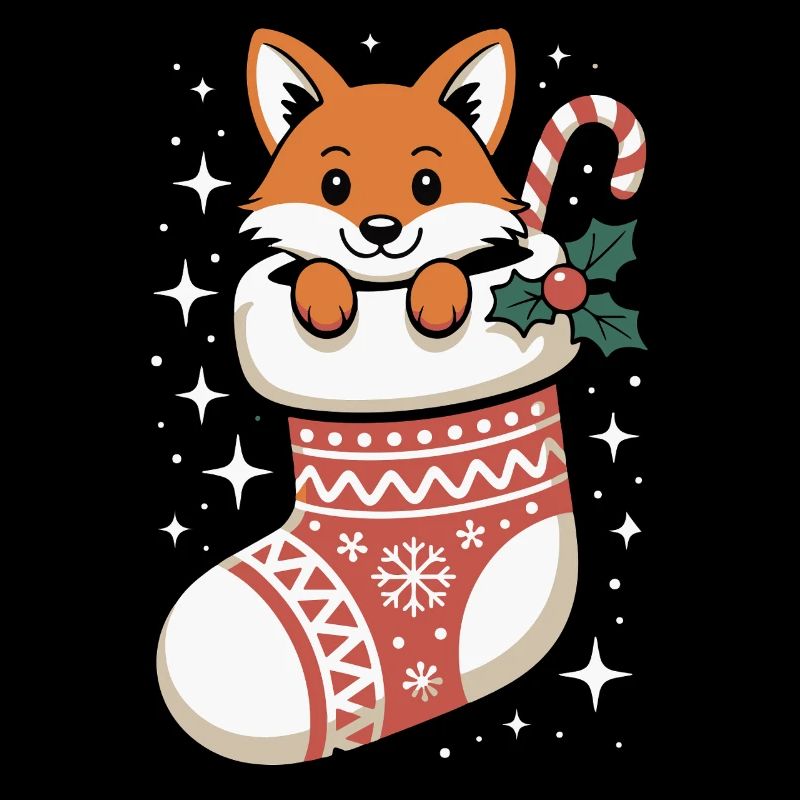 Fox in the Christmas sock