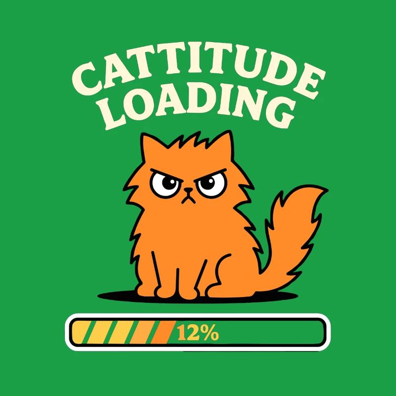 Cattitude Loading Katze mit schlechter Laune