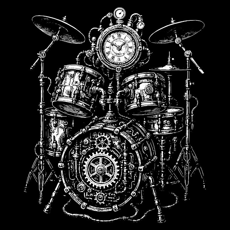Rhythmisches Vintage-Steampunk-Schlagzeug
