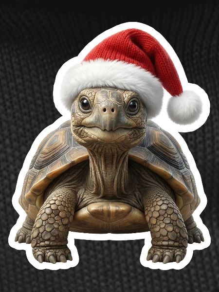 Cozy turtle celebrating slowly