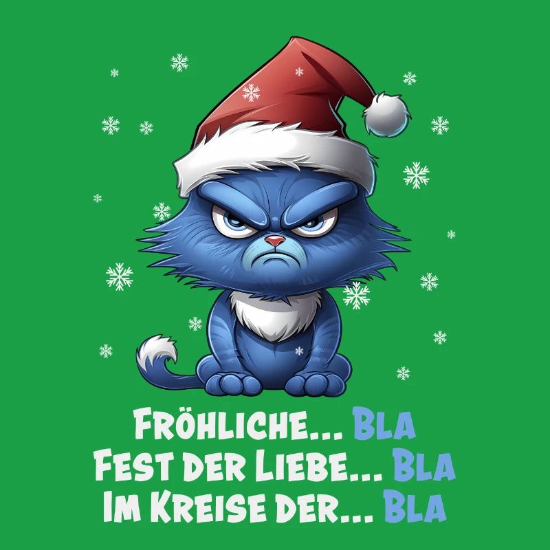I Hate Christmas - Grumpy Blue Cat