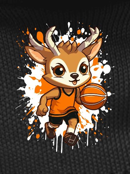 Basketball deer in sprint