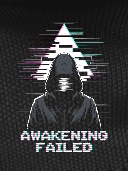 Glitch-Hacker mit „Awakening Failed“ Look