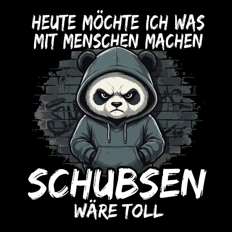 Grimmiger Panda – Sarkastisches Schubsen