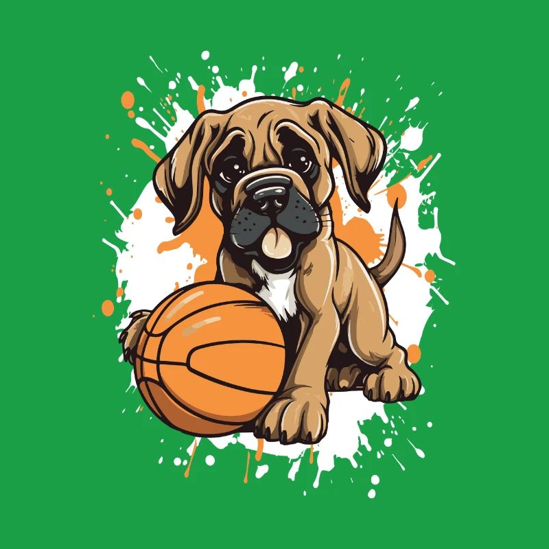 Dunk de chiot dans une photo de basket