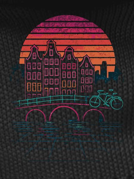 Night sun over Amsterdam canals
