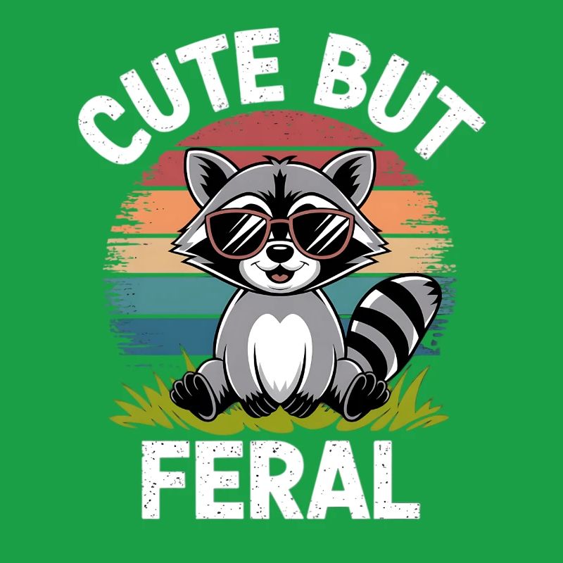 Waschbär mit Regenbogenbrille