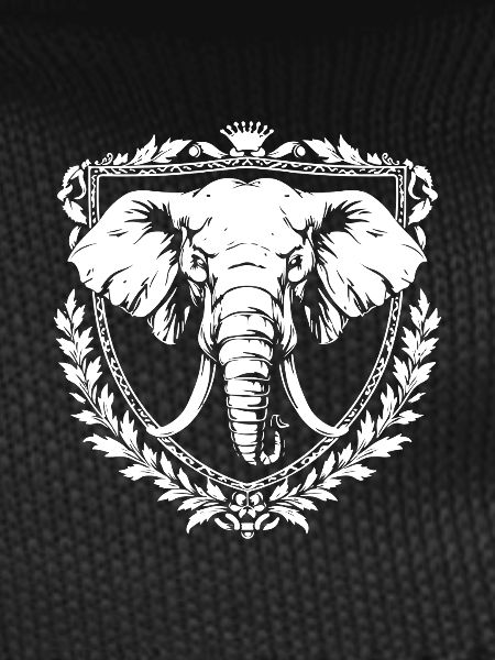 Elephant in a laurel frame