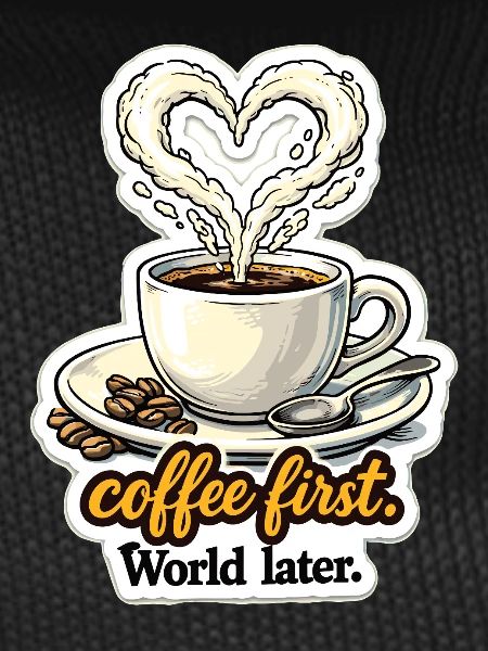 Coffee First Heart Design