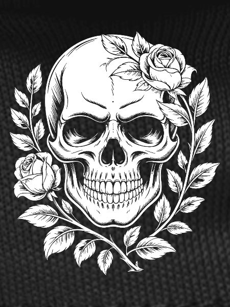 Skull with Flower Wreath
