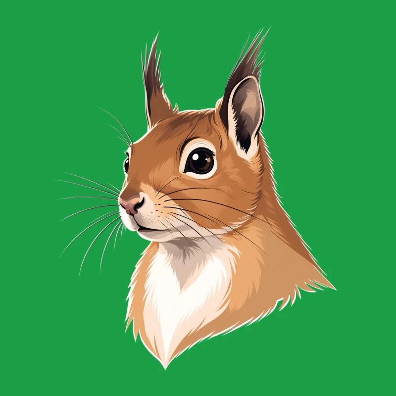 Illustrierter Eichhörnchenkopf