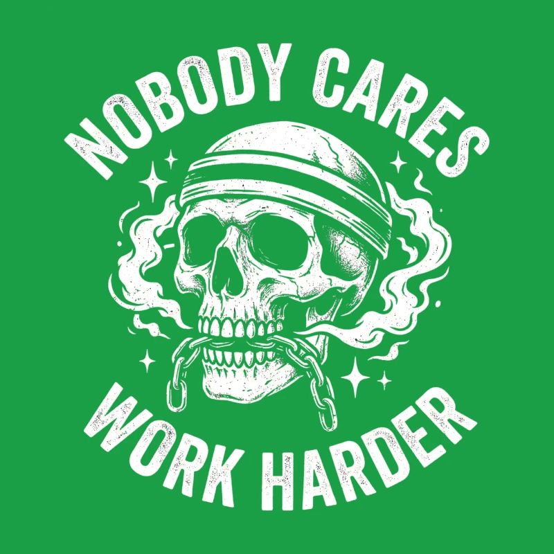 Skull with helmet: Work harder