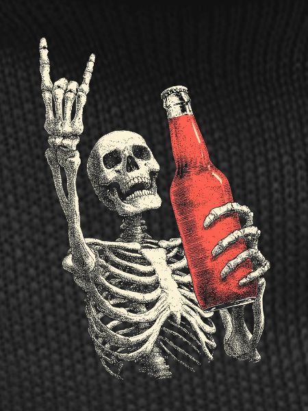 Skeleton with Bottle Party