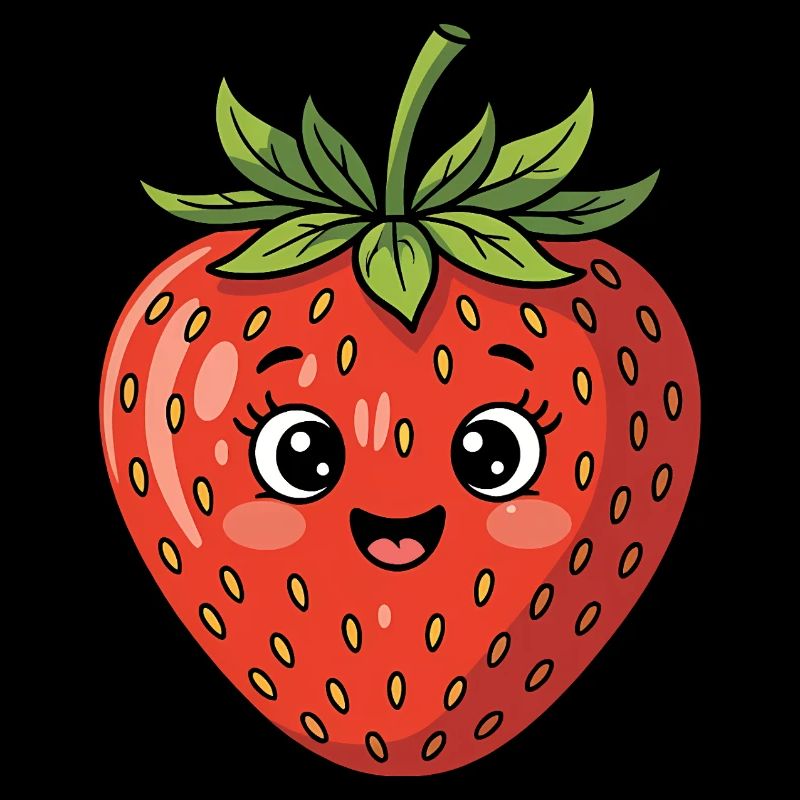 Strawberry with Face Fruit Funny Cute Cute