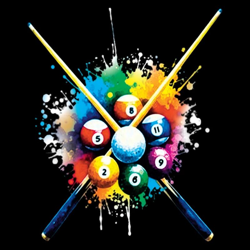 Billard – Illustration von bunten Billardkugeln