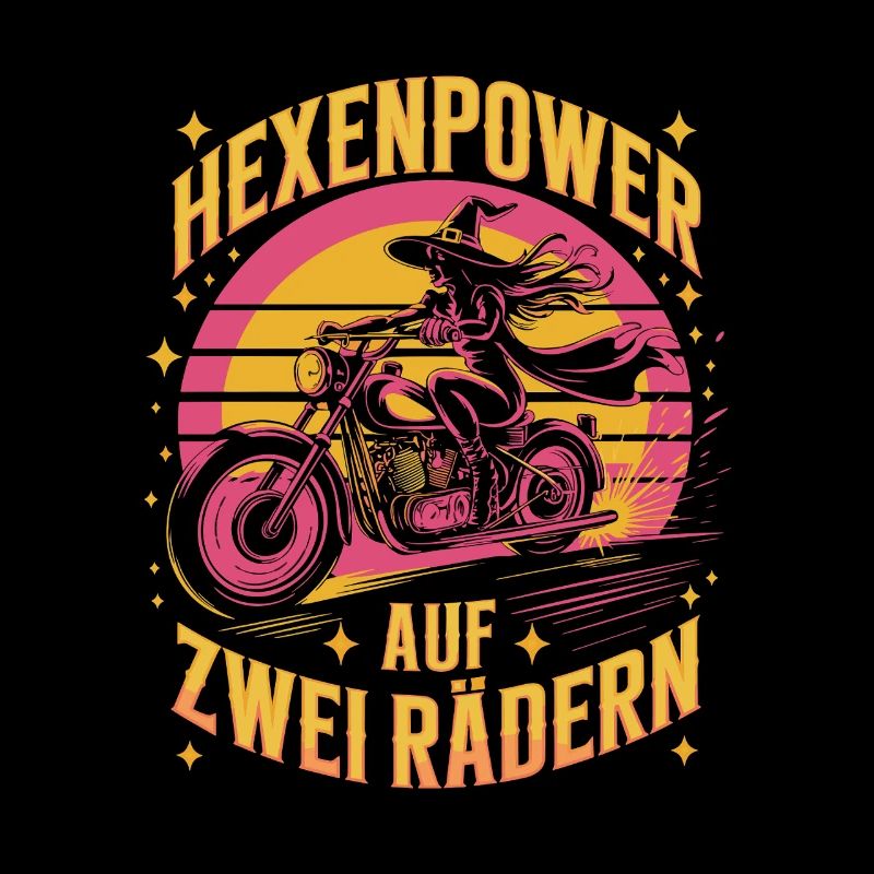 Witch Power On Two Wheels Motorcycle Witch Retro