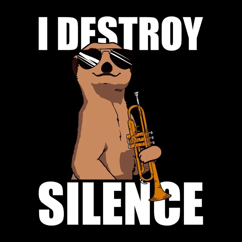 I destroy silence trumpet player