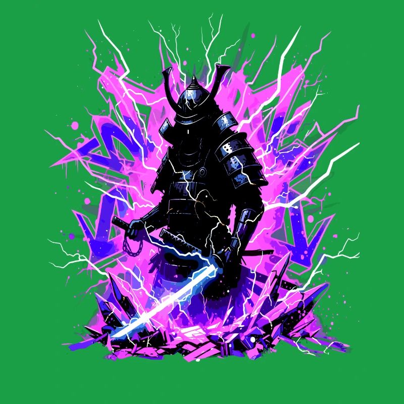 Cyber Samurai – Synthwave Katana Geist