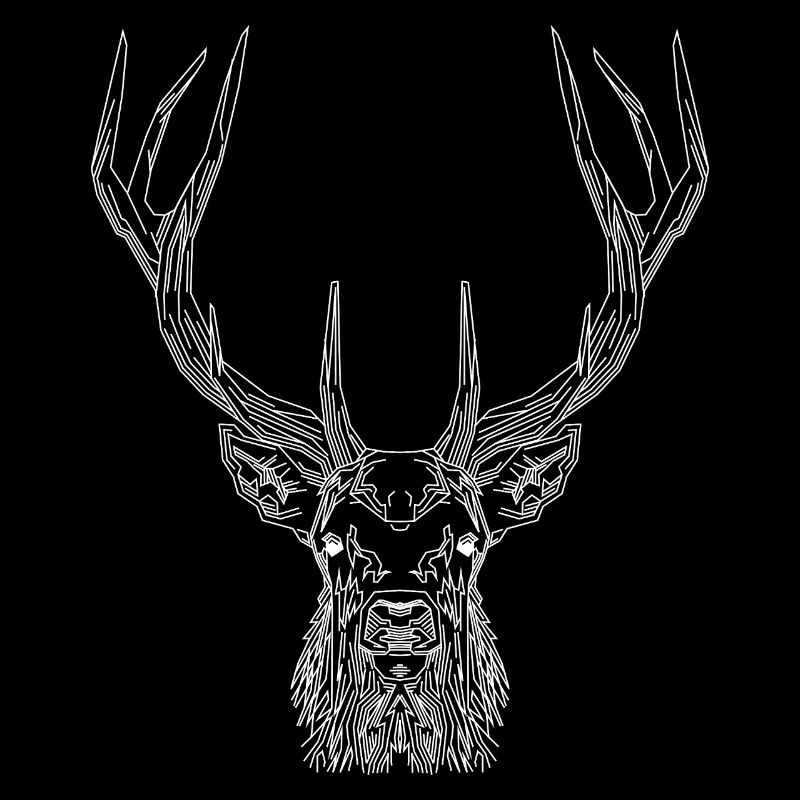 Tech Deer – Geometrischer Hirsch in Weiß