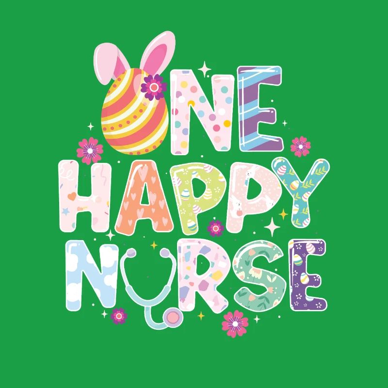 Une infirmière heureuse de Pâques RN Printemps Fun Bunny