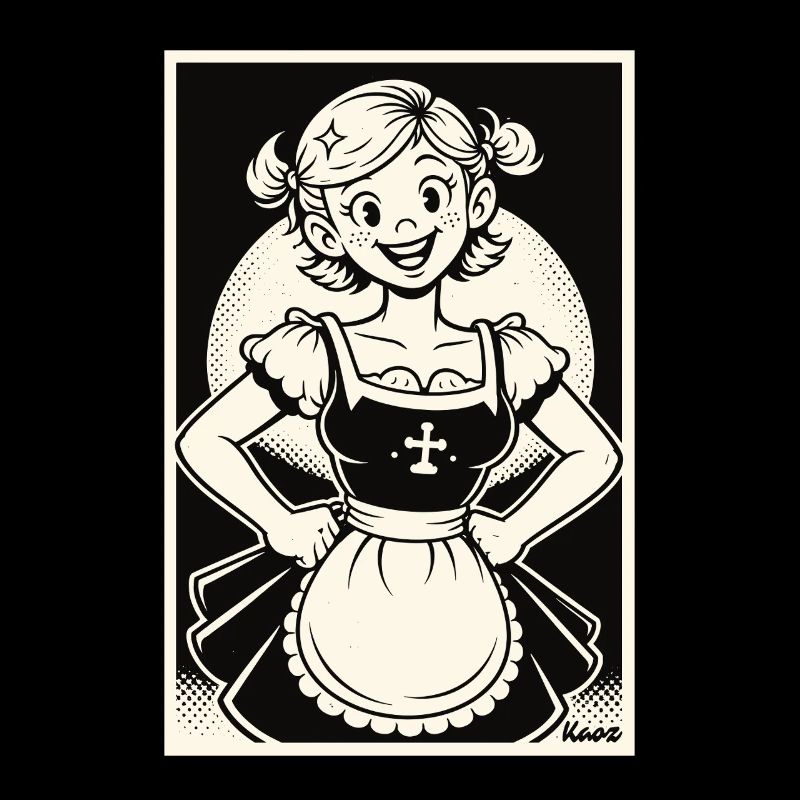 Dirndl Mädchen Cartoon