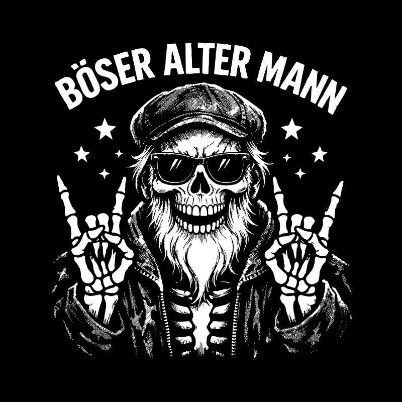 Evil Old Man Skull - Skull Rocker Design