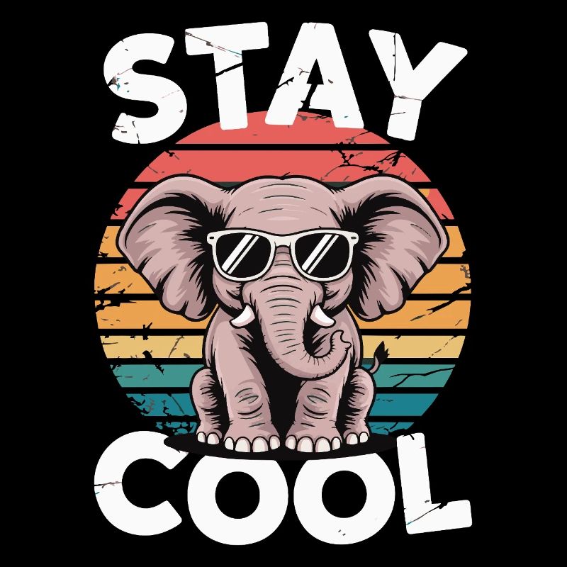Stay Cool Elephant - Kids Retro