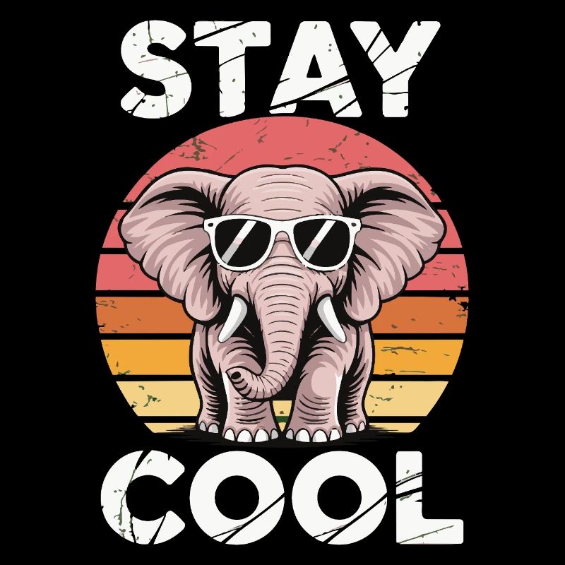 Stay Cool Elephant - Kids Retro