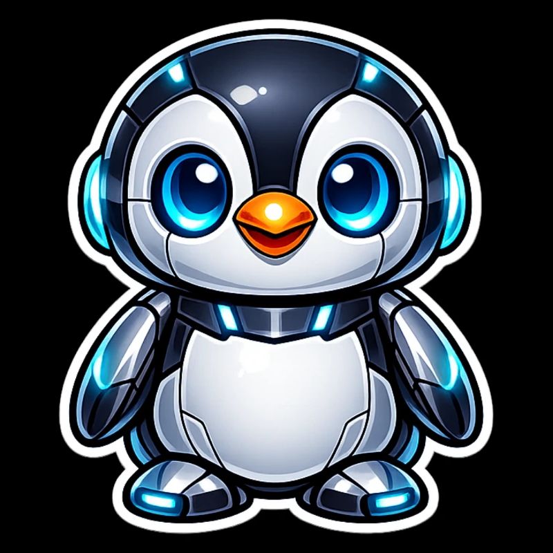 Futuristic penguin robot
