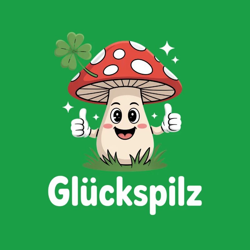 Lucky Funny Toadstool with Shamrock