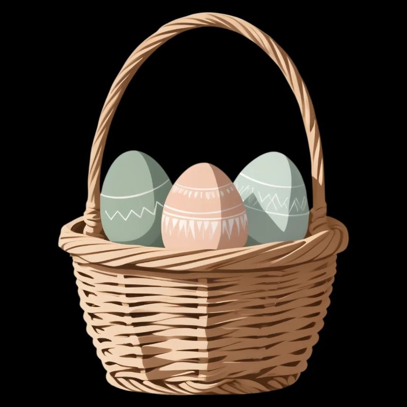 Pastel eggs in a basket