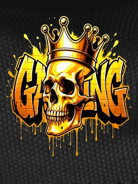 Graffiti Gaming Skull Gold