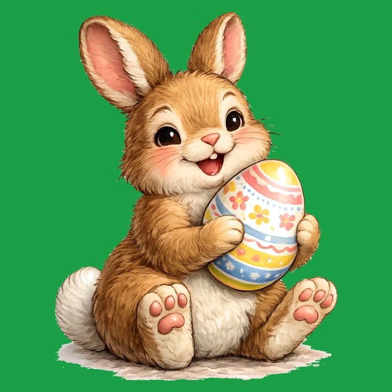 Bunny with Easter Egg Illustration