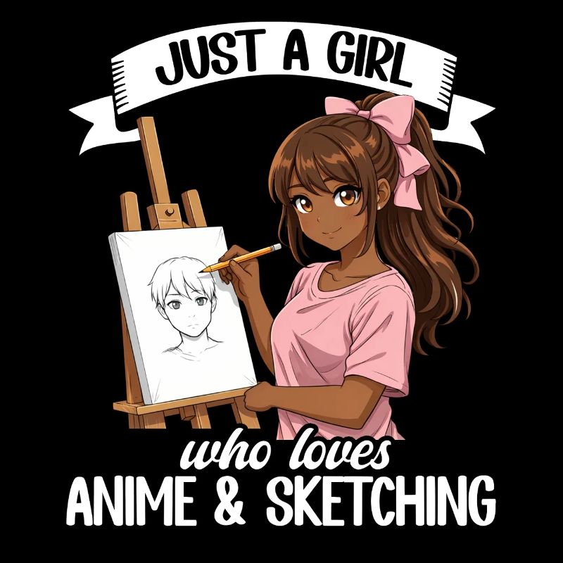 Nur Ein Mädchen, Das Anime Liebt Und Afro Zeichnet