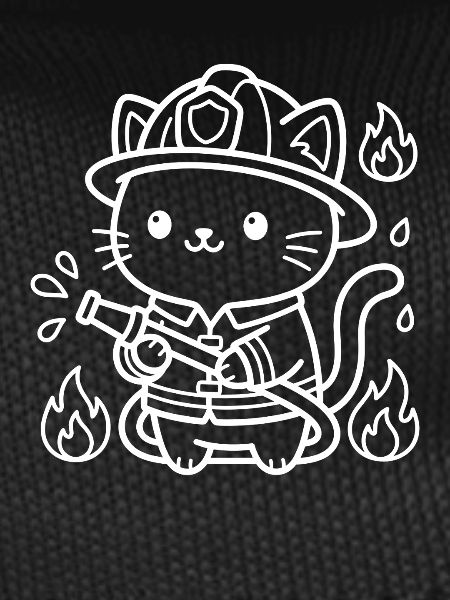 Firefighter Kawaii Cat
