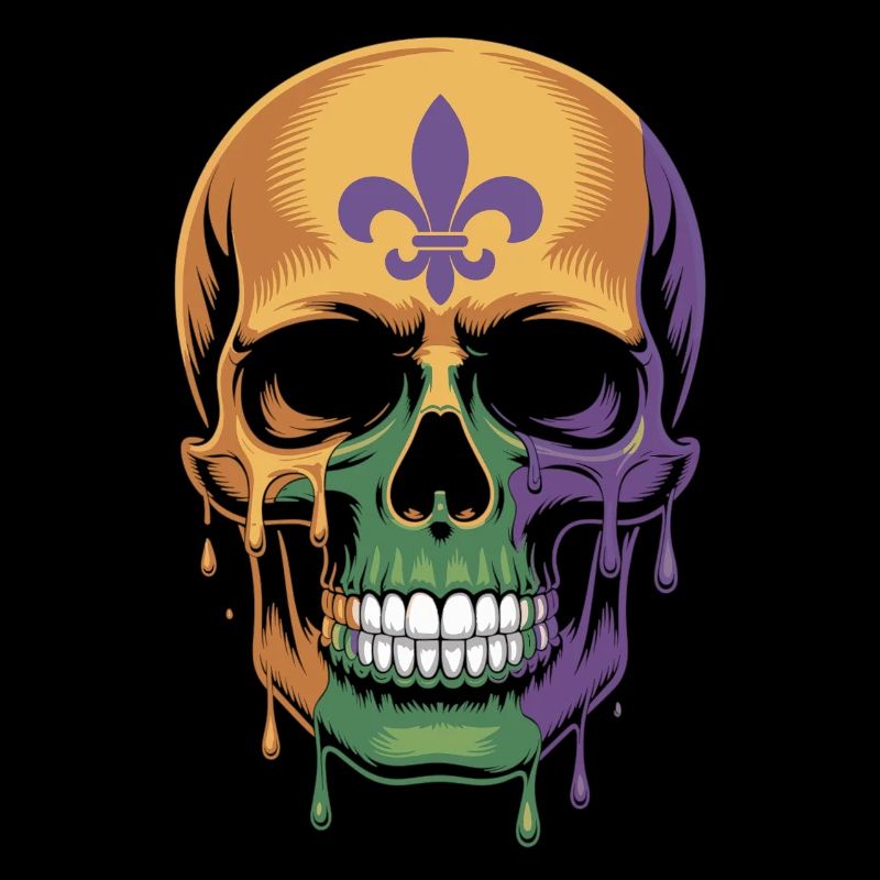 T-shirt en forme de crâne de Mardi Gras – Carnaval